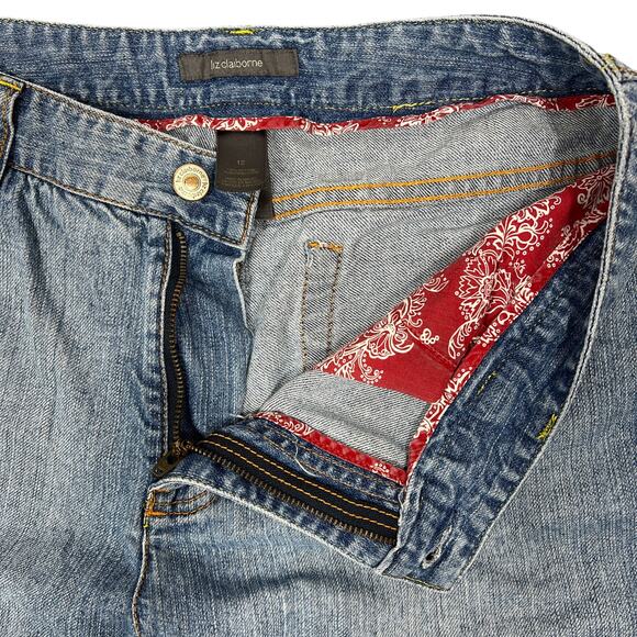 Liz Claiborne Capri Jeans Sz 12 Light Wash Rolled Hem VTG Cotton Denim Retro - Picture 5 of 9